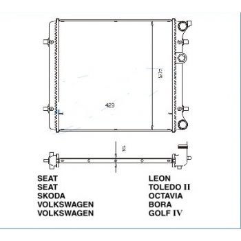 РАДИАТОР SEAT LEON, 99 - 04