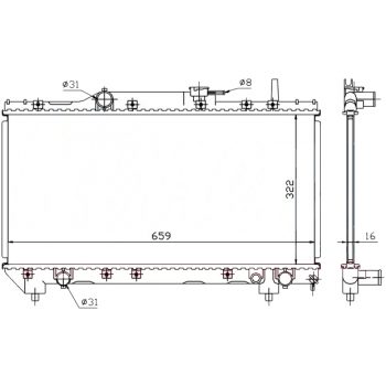РАДИАТОР TOYOTA CARINA E, 02.92 - 09.97