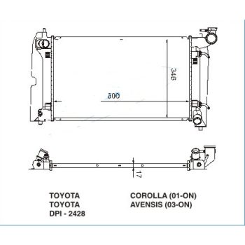 радиатор на TOYOTA COROLLA E12 (Euro type) SDN/WGN, 01.02 - 11.06