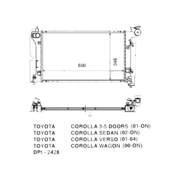 РАДИАТОР TOYOTA COROLLA VERSO, 04 - 09