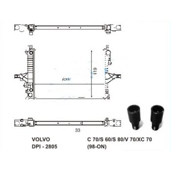 радиатор на VOLVO S60, 00 - 09