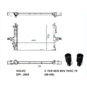 радиатор на VOLVO XC70, 00 - 04