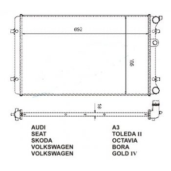 радиатор на VW BORA, 10.98 - 05.05