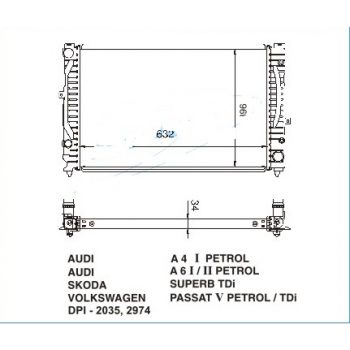 радиатор на VW PASSAT (B5+), 00 - 05