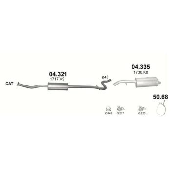 хомут на CITROEN C2 (I), 03 - 09