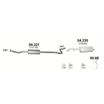 хомут на PEUGEOT 1007, 05 - 09