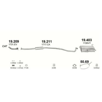 хомут на PEUGEOT 206 (I), 98 - 09