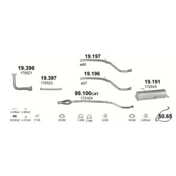 хомут на PEUGEOT 206 (I), 98 - 09
