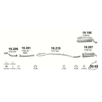 хомут на PEUGEOT 206 CC, 00-07