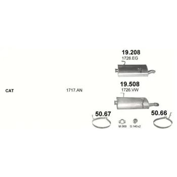 хомут на PEUGEOT 206+, 09 -
