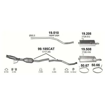 хомут на PEUGEOT 206 (I), 98 - 09