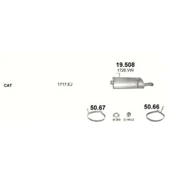 хомут на PEUGEOT 206 CC, 00-07