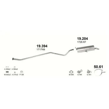 хомут на PEUGEOT 307 (I), 01 - 07