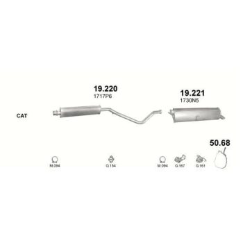хомут на PEUGEOT 307 (I), 01 - 07